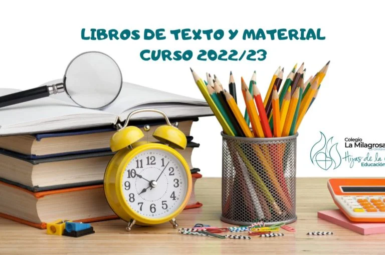 LISTADO DE LIBROS Y MATERIALES PARA EL CURSO 2022-2023